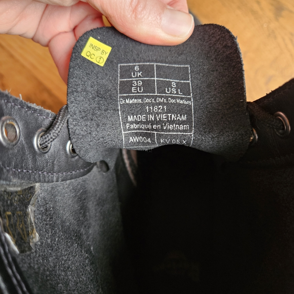 Dr. Martens Black Boots with Yellow Stitching - Picture 6 of 9